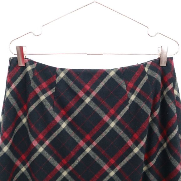 Tribal Wool Skirt Womens 12 Black School Girl Academia Preppy Twee Classic - Picture 10 of 14